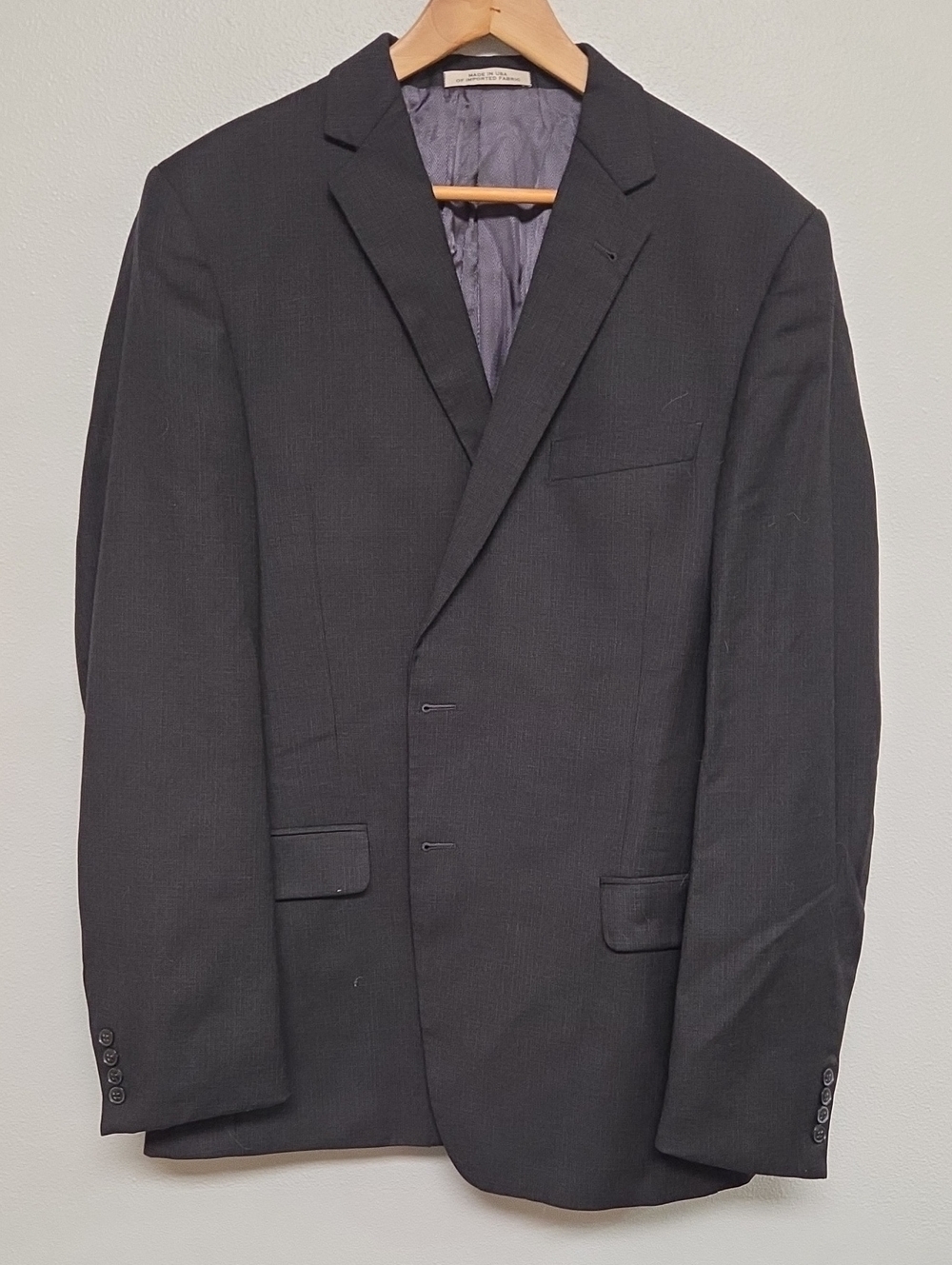 Joseph Abboud Classic Black Notch Lapel Two-Button Suit Jacket